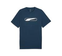 T-Shirt PUMA "PUMA Sport Logo Play T-Shirt Herren", Herren, Gr. XS, midnight petrol blau, Obermaterial: 100% Baumwolle. Rippe: 20% Polyester, 80% Baumwolle, clean, regular fit, Rundhals, Shirts T-Shir