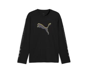 T-Shirt PUMA "PUMA Sport Relaxed Street Langarmshirt Herren", Herren, Gr. L, schwarz, Obermaterial: 100% Baumwolle. Rippe: 80% Baumwolle, 20% Polyester, clean, relaxed fit, Rundhals, Shirts T-Shirt (9