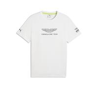 T-Shirt PUMA "PUMA x ASTON MARTIN ARAMCO F1 TEAM Essentials T-Shirt Herren", Damen, Gr. L, weiß, Obermaterial: 100% Baumwolle. Rippe: 30% Polyester, 70% Baumwolle, clean, regular fit, Rundhals, Shirts