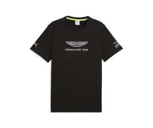 T-Shirt PUMA "PUMA x ASTON MARTIN ARAMCO F1 TEAM Essentials T-Shirt Herren", Herren, Gr. L, schwarz, Obermaterial: 100% Baumwolle. Rippe: 30% Polyester, 70% Baumwolle, clean, regular fit, Rundhals, Sh