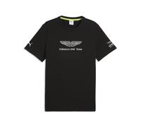 T-Shirt PUMA "PUMA x ASTON MARTIN ARAMCO F1 TEAM Essentials T-Shirt Herren", Herren, Gr. S, schwarz, Obermaterial: 100% Baumwolle. Rippe: 30% Polyester, 70% Baumwolle, clean, regular fit, Rundhals, Sh