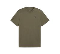 T-Shirt PUMA "PUMATECH T-Shirt Herren", Damen, Gr. M, loden grün, Obermaterial: 65% Polyester, 35% Baumwolle. Rippe: 29% Polyester, 71% Baumwolle, clean, regular fit, Rundhals, Shirts T-Shirt (4293873