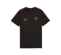 T-Shirt PUMA "RC Lens KING T-Shirt Herren", Herren, Gr. S, schwarz (schwarz matte gold beige), Obermaterial: 100% Baumwolle. Rippe: 29% Polyester, 71% Baumwolle. Besatz: 100% Polyester, clean, regular