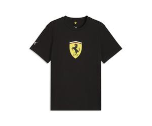 T-Shirt PUMA "Scuderia Ferrari Coloured Shield T-Shirt Herren", Herren, Gr. XXL, schwarz, Obermaterial: 100% Baumwolle. Rippe: 25% Polyester, 75% Baumwolle, clean, regular fit, Rundhals, Shirts T-Shir