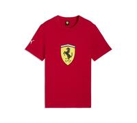 T-Shirt PUMA "Scuderia Ferrari Coloured Shield T-Shirt Jugendliche", Jungen, Gr. 116, rosso corsa rot, Obermaterial: 100% Baumwolle; Rippe: 25% Polyester, 75% Baumwolle, clean, regular fit, Rundhals,