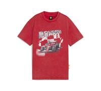 T-Shirt PUMA "Scuderia Ferrari Sportswear Car Graphic T-Shirt Jugendliche", Mädchen, Gr. 176, rot (rosso corsa rot), Obermaterial: 100% Baumwolle; Rippe: 29% Polyester, 71% Baumwolle, clean, regular f