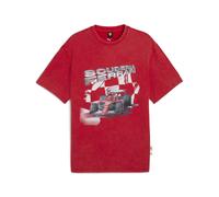 T-Shirt PUMA "Scuderia Ferrari Sportswear Graphic T-Shirt Herren", Herren, Gr. M, rosso corsa rot, Obermaterial: 100% Baumwolle; Rippe: 29% Polyester, 71% Baumwolle, clean, regular fit, Rundhals, Shir