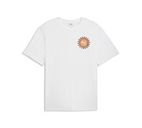 T-Shirt PUMA "Sunset Drive Relaxed T-Shirt Herren", Herren, Gr. XXL, weiß, Obermaterial: 100% Baumwolle. Rippe: 20% Polyester, 80% Baumwolle, bedruckt, relaxed fit, Rundhals, Shirts T-Shirt (17856306-