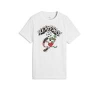 T-Shirt PUMA "Super PUMA Graphic T-Shirt Jungen", Jungen, Gr. 140, weiß, Obermaterial: 100% Baumwolle. Rippe: 80% Baumwolle, 20% Polyester, regular fit, Rundhals, Shirts T-Shirt (60987655-140) weiß