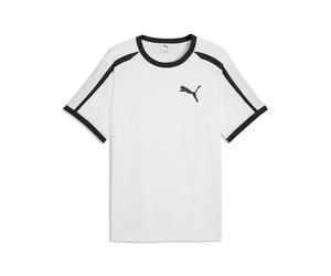 T-Shirt PUMA "T7 Big Cat Ringer-T-Shirt Herren", Damen, Gr. L, weiß, Obermaterial: 100% Baumwolle. Rippe: 80% Baumwolle, 20% Polyester, regular fit, Rundhals, Shirts T-Shirt (24475460-L) weiß