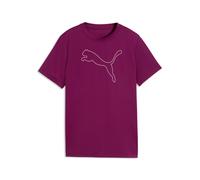 T-Shirt PUMA "TAD ESS CAT LOGO TEE G", Mädchen, Gr. 176, fuchsia glow, Jersey, Obermaterial: 92% Polyester, 8% Elasthan, bedruckt, regular fit normal, Rundhals, Shirts T-Shirt, mit Rundhalsausschnitt,