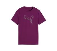 T-Shirt PUMA "Train All Day Essentials Logo Graphic T-Shirt Mädchen", Kinder, Gr. 164, lila (fuchsia glow pink), Obermaterial: 92% Polyester, 8% Elasthan, regular fit, Rundhals, Shirts T-Shirt (325419