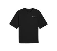 T-Shirt PUMA "WARDROBE ESS Boxy T-Shirt Herren", Herren, Gr. XS, schwarz, Obermaterial: 100% Baumwolle. Rippe: 20% Polyester, 80% Baumwolle, clean, Rundhals, Shirts T-Shirt (22745738-XS) schwarz