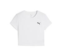T-Shirt PUMA "WARDROBE ESS Kurzes figurbetontes T-Shirt Damen", Damen, Gr. XL, weiß, Obermaterial: 95% Baumwolle, 5% Elasthan. Rippe: 20% Polyester, 80% Baumwolle, clean, slim fit, Shirts T-Shirt (345