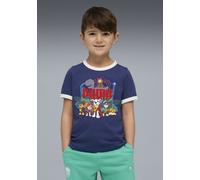 T-Shirt PUMA "X PAW PATROL RINGER TEE", Jungen, Gr. 110, blau jewel, Jersey, Obermaterial: 100% Baumwolle, bedruckt, regular fit normal, Rundhals, Shirts T-Shirt, Regular Fit, Kurzarm, für Kinder, mit