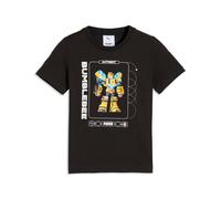 T-Shirt PUMA "X TRANSFORMERS GRAPHIC TEE", Jungen, Gr. 104, schwarz (puma schwarz), Jersey, Obermaterial: 100% Baumwolle, unifarben, regular fit normal, Rundhals, Shirts T-Shirt, für Kinder, Regular F