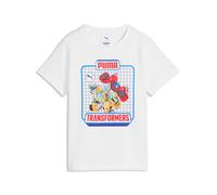 T-Shirt PUMA "X TRANSFORMERS GRAPHIC TEE", Jungen, Gr. 116, weiß (puma weiß), Jersey, Obermaterial: 100% Baumwolle, unifarben, regular fit normal, Rundhals, Shirts T-Shirt, für Kinder, Regular Fit, no