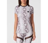 T-Shirt PLEIN SPORT "Python", Damen, Gr. L, 10, grau, Obermaterial: 95% Polyester, 5% Elasthan, Shirts (89984217-L) 10, grau