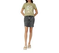 T-Shirt QS, Damen, Gr. XL, grün (khaki), Obermaterial: 100% Baumwolle, bedruckt, casual, regular fit taillenbedeckt, Rundhals, Kurzarm, Shirts, mit Print (79328109-XL) khaki