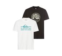 T-Shirt QUIKSILVER "DISCO SURF SHORT SLEEVE TEE PACK YM", Herren, Gr. L, schwarz-weiß (weiß, schwarz), Obermaterial: 100% Baumwolle, Shirts T-Shirt (18208452-L) weiß, schwarz