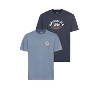 T-Shirt QUIKSILVER "DISCOCHECK SHORT SLEEVE TEE PACK YM", Herren, Gr. XL, blau (shadow blau, navy blazer), Obermaterial: 100% Baumwolle, Shirts T-Shirt (49731614-XL) shadow blau, navy blazer