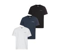 T-Shirt QUIKSILVER "OMNI QS SHORT SLEEVE TEE PACK3 YM", Herren, Gr. S, bunt (weiß, schwarz, blau), Obermaterial: 100% Baumwolle, Shirts T-Shirt, Basic T-Shirt mit Logo (37667913-S) weiß, schwarz, blau