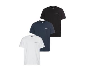 T-Shirt QUIKSILVER "OMNI QS SHORT SLEEVE TEE PACK3 YM", Herren, Gr. S, bunt (weiß, schwarz, blau), Obermaterial: 100% Baumwolle, Shirts T-Shirt, Basic T-Shirt mit Logo (37667913-S) weiß, schwarz, blau