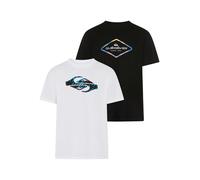 T-Shirt QUIKSILVER "SURF SAFARI INSIDE QUAD PACK", Herren, Gr. XXL, schwarz, whit, Obermaterial: 100% Baumwolle, Shirts T-Shirt, für Erwachsene, Kurzarm, für Freizeit und aktive Unternehmungen (901182
