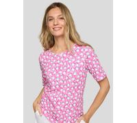 T-Shirt RABE, Damen, Gr. 44, orchidee, Jersey, Obermaterial: 92% Baumwolle, 8% Elasthan, bedruckt, gemustert, normal hüftbedeckend, Rundhals, Shirts T-Shirt, mit grafischem Muster (92560006-44) orchid