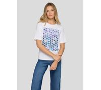 T-Shirt RABE, Damen, Gr. 44, weiß, Jersey, Obermaterial: 95% Baumwolle, 5% Elasthan, bedruckt, regular fit normal, Rundhals, gerader Abschluss, Shirts T-Shirt, mit Schmetterling Print (65826804-44)