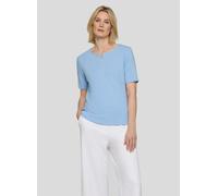 T-Shirt RABE, Damen, Gr. 52, ozean, Jersey, Obermaterial: 75% Viskose, 20% Polyester, 5% Elasthan, unifarben, normal hüftbedeckend, Rundhals, Shirts T-Shirt, im Crinkle-Look (38923759-52)