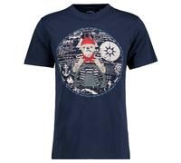 RAGMAN Regular Fit T-Shirt Rundhals jeansblau, Bedruckt