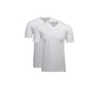 RAGMAN Regular Fit T-Shirt V-Ausschnitt Doppelpack weiss, Einfarbig