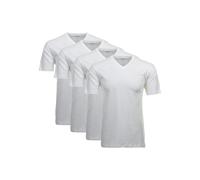 RAGMAN Herren T-Shirt 4er Pack - 1/2 Arm, Unterhemd, V-Neck 4XL Weiß