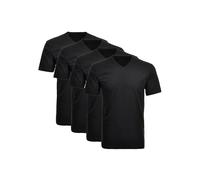 RAGMAN Herren T-Shirt 4er Pack - 1/2 Arm, Unterhemd, V-Neck Schwarz XL