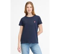 T-Shirt RAGWEAR "ADORI A", Damen, Gr. XXL, schwarz (midnight), Jersey, Obermaterial: 60% Baumwolle, 40% Polyester, bestickt, regular fit normal, Rundhals, Shirts T-Shirt (78763251-XXL)