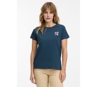 T-Shirt RAGWEAR "ADORI PP", Damen, Gr. S, blau (petrol), Jersey, Obermaterial: 100% Baumwolle, bedruckt, regular fit, Rundhals, Shirts T-Shirt, mit Print, aus Baumwolle, Regular Fit, Rundhalsausschnit