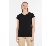 T-Shirt RAGWEAR "DIONA", Damen, Gr. XXL, schwarz, Jersey, Obermaterial: 50% Baumwolle, 50% Modal, unifarben, figurumspielend hüftbedeckend, Rundhals, angeschnitten Umschlagsaum, Shirts T-Shirt (302329