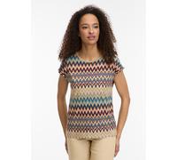 T-Shirt RAGWEAR "DIONA PRINT", Damen, Gr. XL, sand, Jersey, Obermaterial: 95% Viskose, 5% Elasthan, gestreift, regular fit, Rundhals, Shirts T-Shirt (16225507-XL) sand