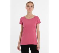 T-Shirt RAGWEAR "FLLORAH GOTS", Damen, Gr. XL, rose, Jersey, Obermaterial: 100% Baumwolle, unifarben, figurumspielend hüftbedeckend, Rundhals, Umschlagsaum, Shirts T-Shirt, mit süßen Zierknöpfen am Au
