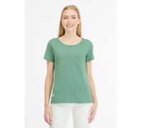 T-Shirt RAGWEAR "MINTTA", Damen, Gr. XXL, grün, Jersey, Obermaterial: 50% Baumwolle, 50% Polyester, unifarben, regular fit hüftbedeckend, Rundhals, Shirts T-Shirt, weiche Jerseyqualität (55450650-XXL)