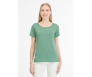 T-Shirt RAGWEAR "MINTTA", Damen, Gr. XXL, grün, Jersey, Obermaterial: 50% Baumwolle, 50% Polyester, unifarben, regular fit hüftbedeckend, Rundhals, Shirts T-Shirt, weiche Jerseyqualität (55450650-XXL)