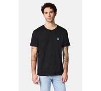 T-Shirt RAGWEAR "Samms E Gots YOUMODO", Damen, Gr. L (52), schwarz, Material: 100% Baumwolle, Basic, relaxed fit hüftlang, Rundhals, normaler Saum, Shirts T-Shirt, Kurzärmliges Shirt mit Golf-Stickere