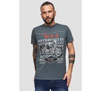 T-Shirt RECOVERED "BSA Birmingham Motorcycles", Damen, Gr. S, grau (dunkelgrau), 100% Baumwolle, bedruckt, normal, Rundhals, Shirts T-Shirt, mit coolem Print (23556961-S) dunkelgrau