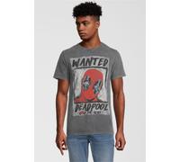 T-Shirt RECOVERED "Deadpool Wanted Poster", Herren, Gr. S, grau, 100% Baumwolle, bedruckt, normal, Rundhals, Shirts T-Shirt, mit coolem Marvel-Print (65092737-S) grau