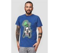 T-Shirt RECOVERED "Disney Goofy Outline", Herren, Gr. S, blau, 100% Baumwolle, bedruckt, normal, Rundhals, Shirts T-Shirt, im zeitlosen Design (26264311-S) blau