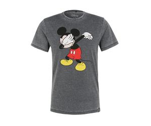 T-Shirt RECOVERED "Disney Mickey Mouse Dabbing", Herren, Gr. M, grau (dunkelgrau), 58% Polyester, 42% Baumwolle, bedruckt, normal, Rundhals, Shirts T-Shirt, im zeitlosen Design (16527413-M) dunkelgrau
