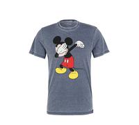 T-Shirt RECOVERED "Disney Mickey Mouse Dabbing", Herren, Gr. S, blau, 58% Polyester, 42% Baumwolle, bedruckt, normal, Rundhals, Shirts T-Shirt, im zeitlosen Design (25227166-S) blau