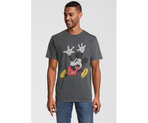 T-Shirt RECOVERED "Disney Mickey Mouse Panic", Damen, Gr. S, grau, 100% Baumwolle, bedruckt, normal, Rundhals, Shirts T-Shirt, im zeitlosen Design (86882404-S) grau