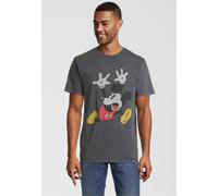 T-Shirt RECOVERED "Disney Mickey Mouse Panic", Herren, Gr. S, grau (dunkelgrau), 100% Baumwolle, bedruckt, normal, Rundhals, Shirts T-Shirt, im zeitlosen Design (86882404-S) dunkelgrau